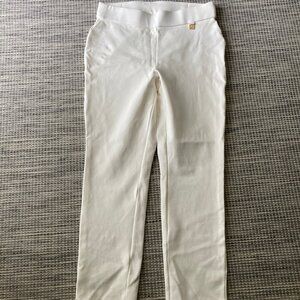 Rafaella Comfort White Knit Pull On Ankle Pant  8